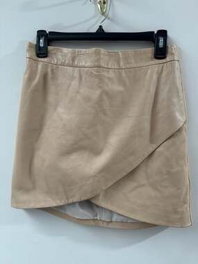 Banana Republic Petite Lambskin Leather Cross-Front Mini Skirt